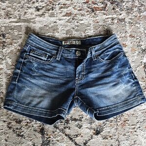 BKE Blue Jean Shorts Distressed.